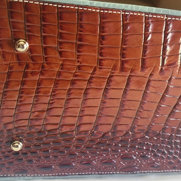 Brahmin Women's Signature Hudson Tri-Color Melbourne Crocodile Embossed Satchel - Picture 9 of 10